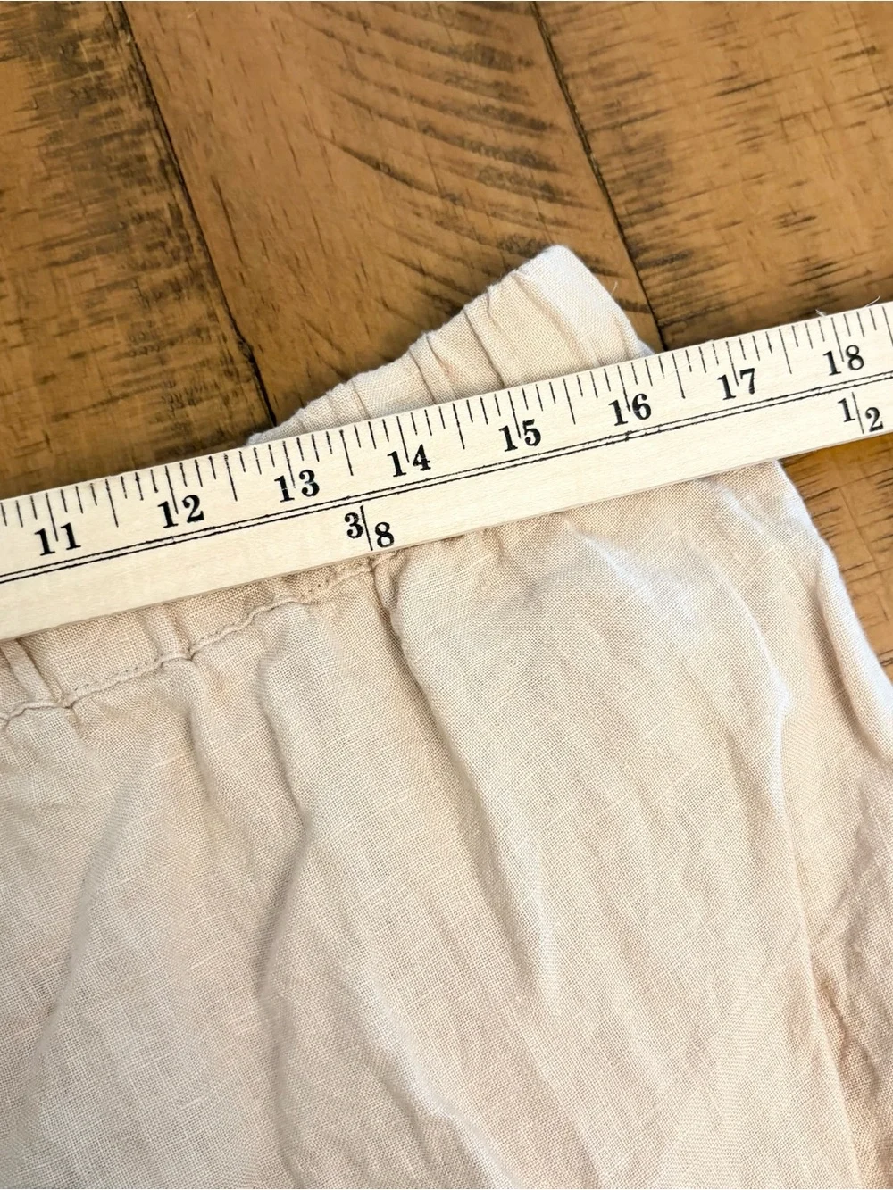 Quince 100% European Linen Pants Driftwood Stretch Elastic Waist Size L Pockets